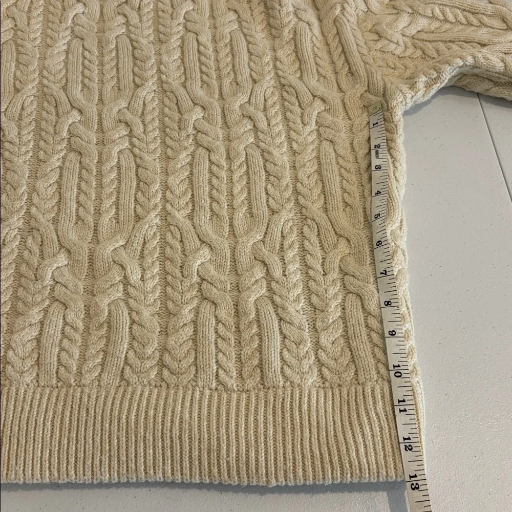 ZARA cable knit sweater When Harry Met Sally style ecru cream medium oversized - Picture 12 of 15
